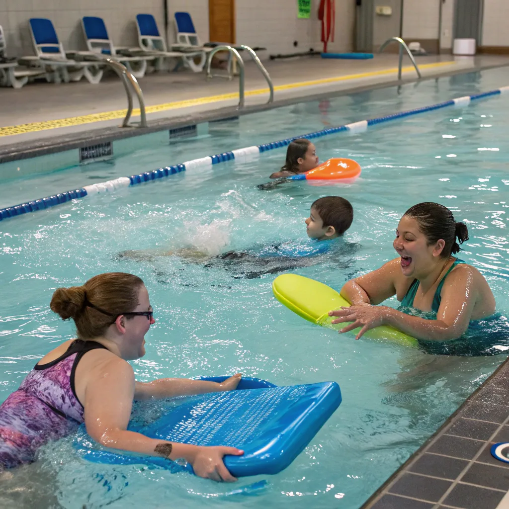 Swimmers enjoying lessons